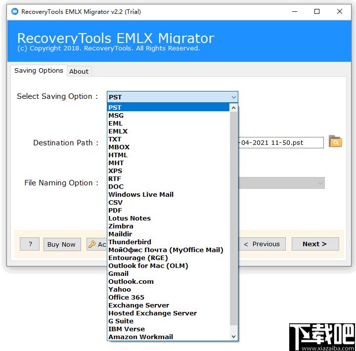 RecoveryTools EMLX Migrator下载,文档转换,格式转换